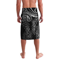 Polynesia Plumeria Lei Lavalava Black Curves Motif