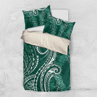 Polynesia Plumeria Lei Bedding Set Sage Green Curves Motif