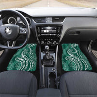 Polynesia Plumeria Lei Car Mats Sage Green Curves Motif