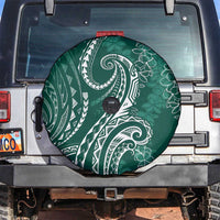 Polynesia Plumeria Lei Spare Tire Cover Sage Green Curves Motif