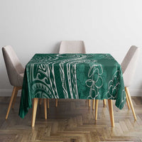 Polynesia Plumeria Lei Tablecloth Sage Green Curves Motif