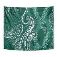 Polynesia Plumeria Lei Tapestry Sage Green Curves Motif