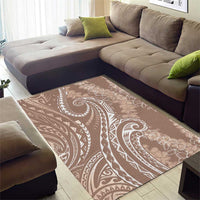 Polynesia Plumeria Lei Area Rug Beige Curves Motif