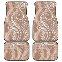 Polynesia Plumeria Lei Car Mats Beige Curves Motif