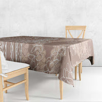 Polynesia Plumeria Lei Tablecloth Beige Curves Motif