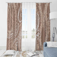 Polynesia Plumeria Lei Window Curtain Beige Curves Motif