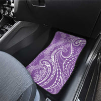 Polynesia Plumeria Lei Car Mats Periwinkle Curves Motif