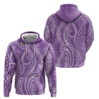 Polynesia Plumeria Lei Hoodie Periwinkle Curves Motif