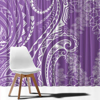 Polynesia Plumeria Lei Window Curtain Periwinkle Curves Motif