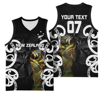 New Zealand WC2026 Custom Black Basketball Jersey Silver Fern
