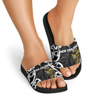 New Zealand WC2026 Black Slide Sandals Silver Fern