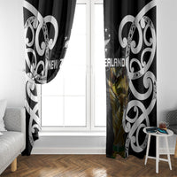 New Zealand WC2026 Black Window Curtain Silver Fern