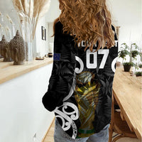 New Zealand WC2026 Custom Black Women Casual Shirt Silver Fern