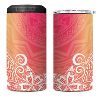 Polynesia 4 in 1 Can Cooler Tumbler Plumeria Pink Gradient Curves