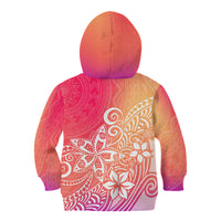 Polynesia Kid Hoodie Plumeria Pink Gradient Curves LT7 - Polynesian Pride