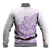 Polynesia Baseball Jacket Plumeria Lavender Curves LT7 - Polynesian Pride