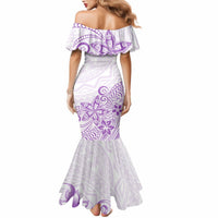 Polynesia Mermaid Dress Plumeria Lavender Curves LT7 - Polynesian Pride