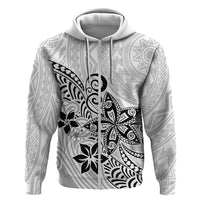 Polynesia Hoodie Plumeria White Curves LT7 - Polynesian Pride