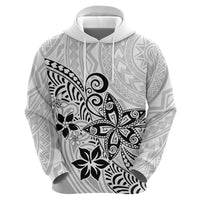 Polynesia Hoodie Plumeria White Curves LT7 - Polynesian Pride