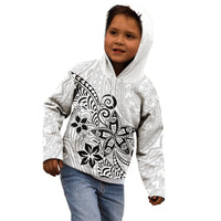 Polynesia Kid Hoodie Plumeria White Curves LT7 - Polynesian Pride