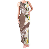 Aloha Hawaii Festive Family Matching Tank Maxi Dress and Hawaiian Shirt Frangipani Lace Classic - Beige
