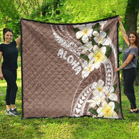 Aloha Hawaii Festive Quilt Frangipani Lace Classic - Beige