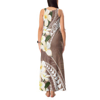 Aloha Hawaii Festive Tank Maxi Dress Frangipani Lace Classic - Beige