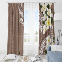 Aloha Hawaii Festive Window Curtain Frangipani Lace Classic - Beige