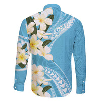 Aloha Hawaii Festive Family Matching Long Sleeve Bodycon Dress and Hawaiian Shirt Frangipani Lace Classic - Turquoise LT7 - Polynesian Pride