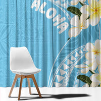 Aloha Hawaii Festive Window Curtain Frangipani Lace Classic - Turquoise