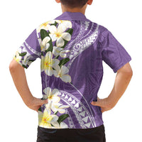 Aloha Hawaii Festive Family Matching Long Sleeve Bodycon Dress and Hawaiian Shirt Frangipani Lace Classic - Lavender LT7 - Polynesian Pride