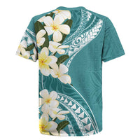 Aloha Hawaii Festive Rugby Jersey Frangipani Lace Classic - Teal