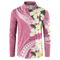 Aloha Hawaii Festive Button Sweatshirt Frangipani Lace Classic - Rosy