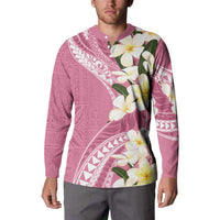 Aloha Hawaii Festive Button Sweatshirt Frangipani Lace Classic - Rosy