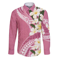Aloha Hawaii Festive Family Matching Short Sleeve Bodycon Dress and Hawaiian Shirt Frangipani Lace Classic - Rosy LT7 Dad's Shirt - Long Sleeve Pink - Polynesian Pride