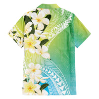 Aloha Hawaii Festive Family Matching Off Shoulder Short Dress and Hawaiian Shirt Frangipani Lace Classic - Summer Vibes