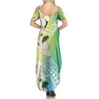 Aloha Hawaii Festive Summer Maxi Dress Frangipani Lace Classic - Summer Vibes