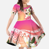 Aloha Hawaii Festive Family Matching Off Shoulder Maxi Dress and Hawaiian Shirt Frangipani Lace Classic - Spring Vibes LT7 Daughter's Dress Colorful - Polynesian Pride