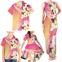 Aloha Hawaii Festive Family Matching Tank Maxi Dress and Hawaiian Shirt Frangipani Lace Classic - Spring Vibes