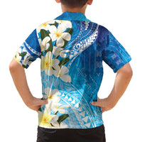 Aloha Hawaii Festive Family Matching Off Shoulder Short Dress and Hawaiian Shirt Frangipani Lace Classic - Oceanic