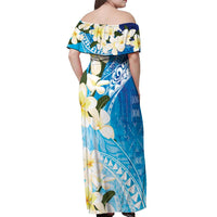 Aloha Hawaii Festive Off Shoulder Maxi Dress Frangipani Lace Classic - Oceanic