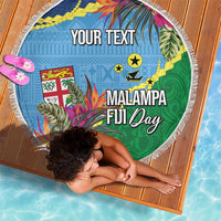 Personalized Malampa Fiji Day Together We Grow Beach Blanket Special Tapa Mix - Polynesian Pride