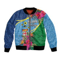Personalized Malampa Fiji Day Together We Grow Bomber Jacket Special Tapa Mix - Polynesian Pride