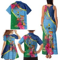 Personalized Malampa Fiji Day Together We Grow Family Matching Tank Maxi Dress and Hawaiian Shirt Special Tapa Mix - Polynesian Pride
