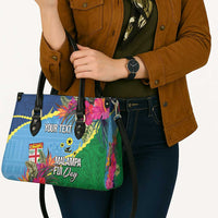 Personalized Malampa Fiji Day Together We Grow Leather Bag Special Tapa Mix - Polynesian Pride