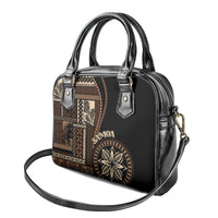 Samoa Siapo Motif Shoulder Handbag Classic Style - Black Ver LT7 - Polynesian Pride