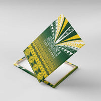 Cook Islands Rugby Canvas Wall Art Kuki Avaiki LT7 With Frame Yellow Green - Polynesian Pride