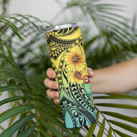 Honolulu Hawaii Skinny Tumbler Ilima Plumeria with Hula Girl