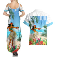 Personalised Hawaii Hula Girl Couples Matching Summer Maxi Dress and Hawaiian Shirt Honolulu Festival LT7 - Polynesian Pride