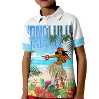 Personalised Hawaii Hula Girl Kid Polo Shirt Honolulu Festival LT7 Kid Art - Polynesian Pride